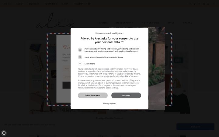 Screenshot of adoredbyalex.com