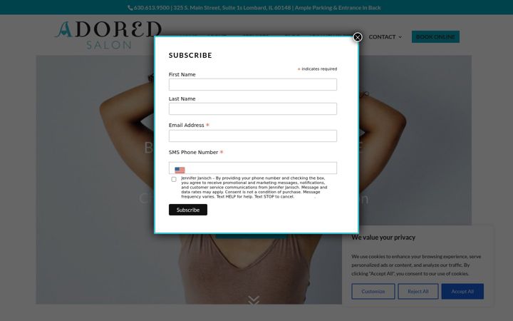 Screenshot of adoredsalon.com