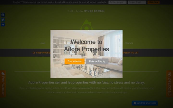Screenshot von adoreproperties.co.uk