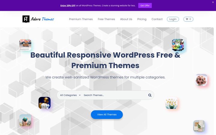 Screenshot of adorethemes.com