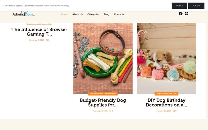Captura de ecrã de adoringdogs.com