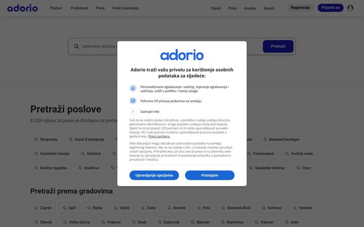 Screenshot of adorio.hr