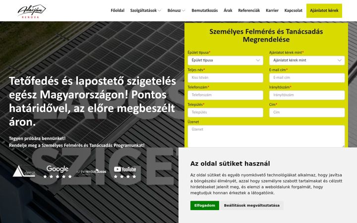 Screenshot of adorjanrenova.hu