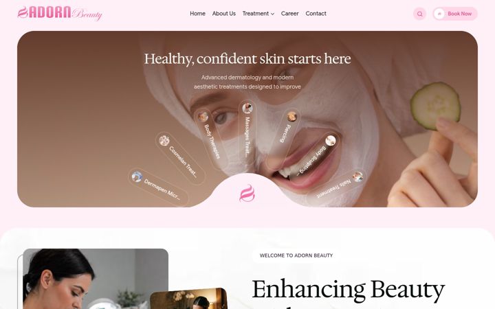 Screenshot of adorn-beauty.com