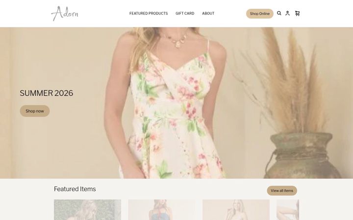 Captura de ecrã de adornboutiquenh.com