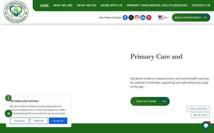 Skærmbillede af adornmedicalcareservices.com