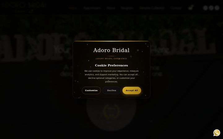 Screenshot of adorobridal.ie