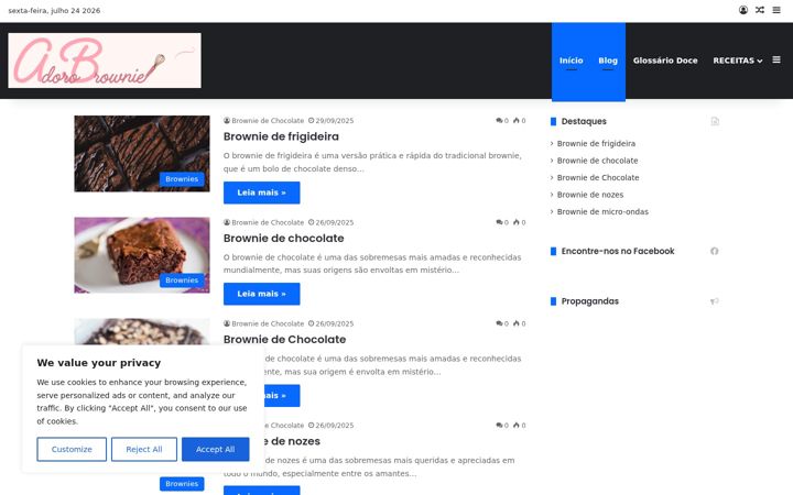 Screenshot of adorobrownie.com.br