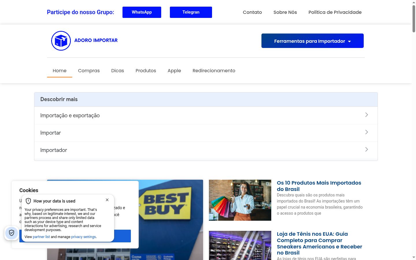 Screenshot tal-banner tal-kunsens muri qabel kwalunkwe interazzjoni