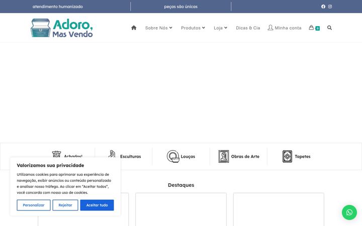 Screenshot ta' adoromasvendo.com.br
