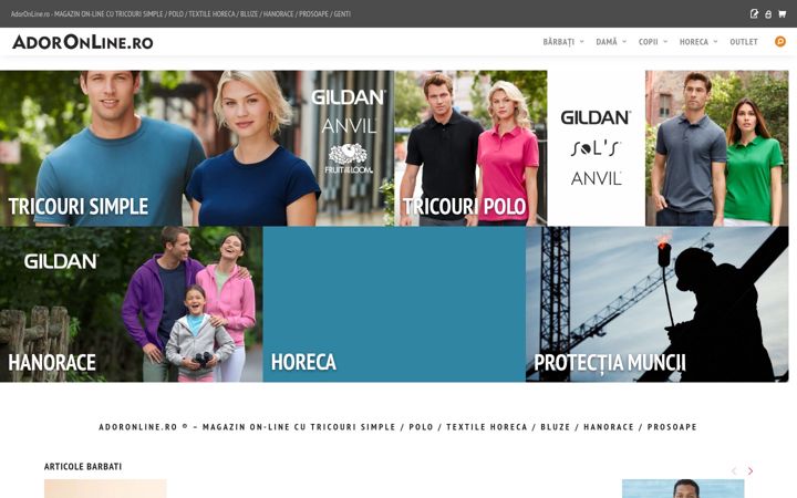 Skärmbild av adoronline.ro