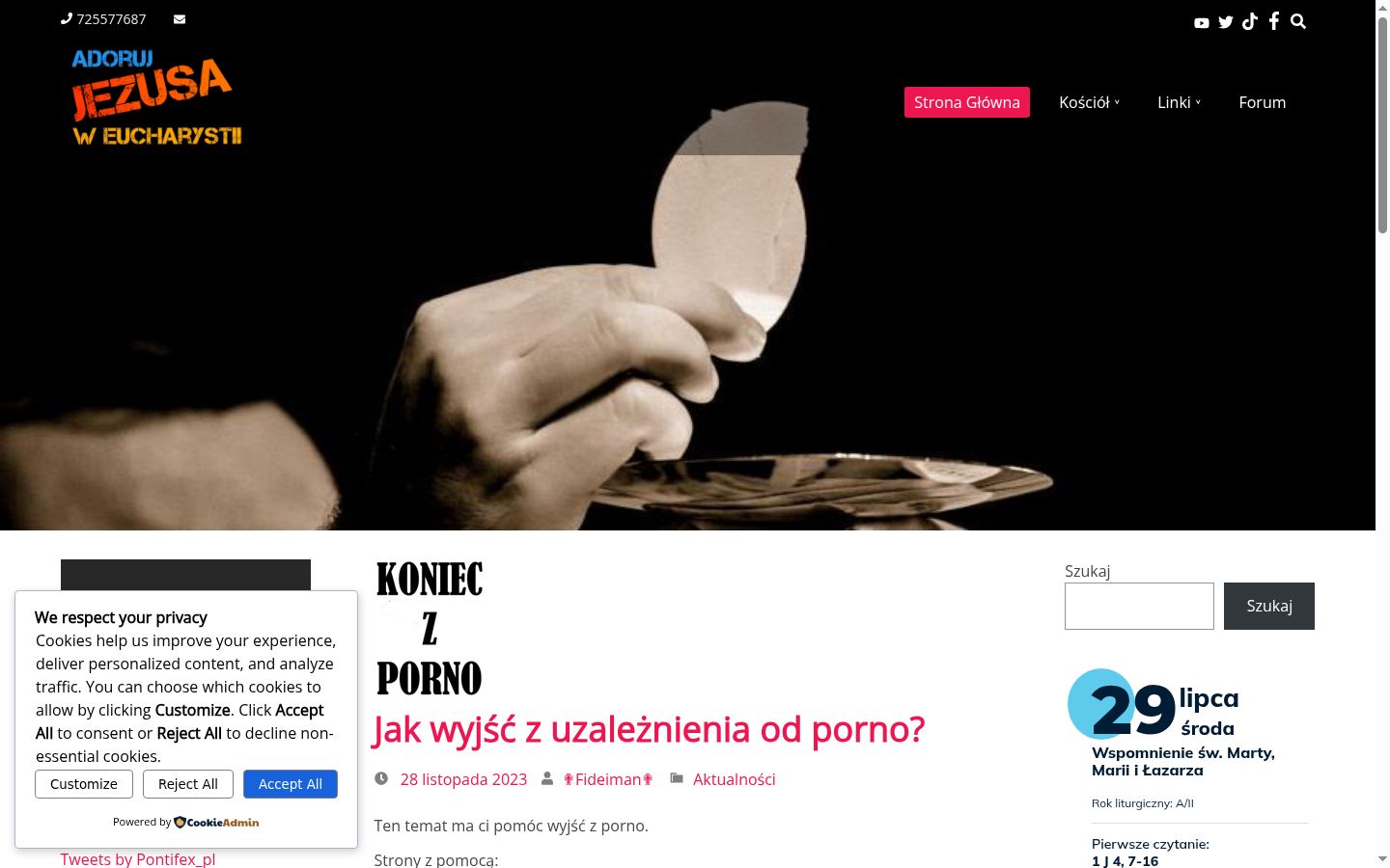 Screenshot of the consent banner shown before any interaction