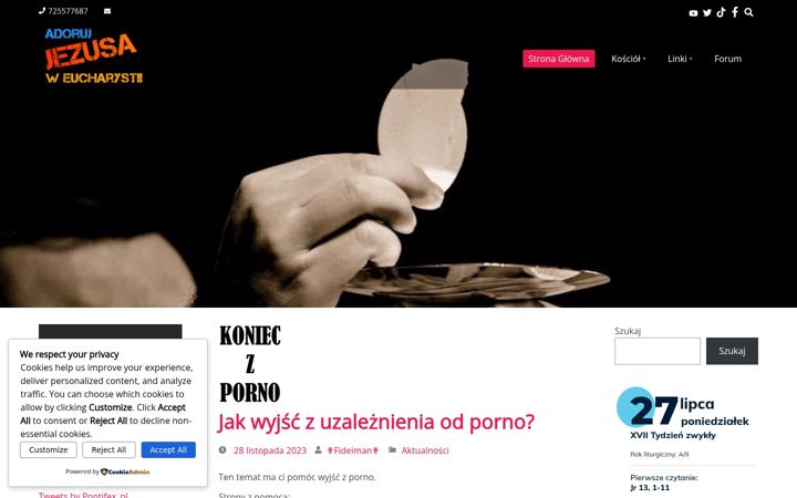 Screenshot of adorujjezusaweucharystii.pl