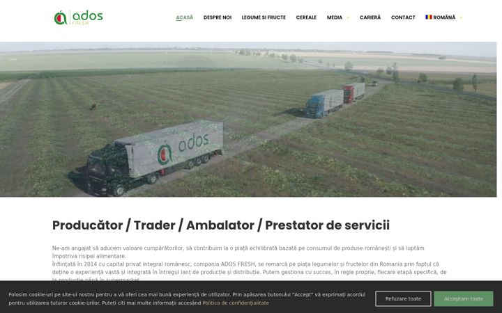 Skärmbild av adosfresh.ro