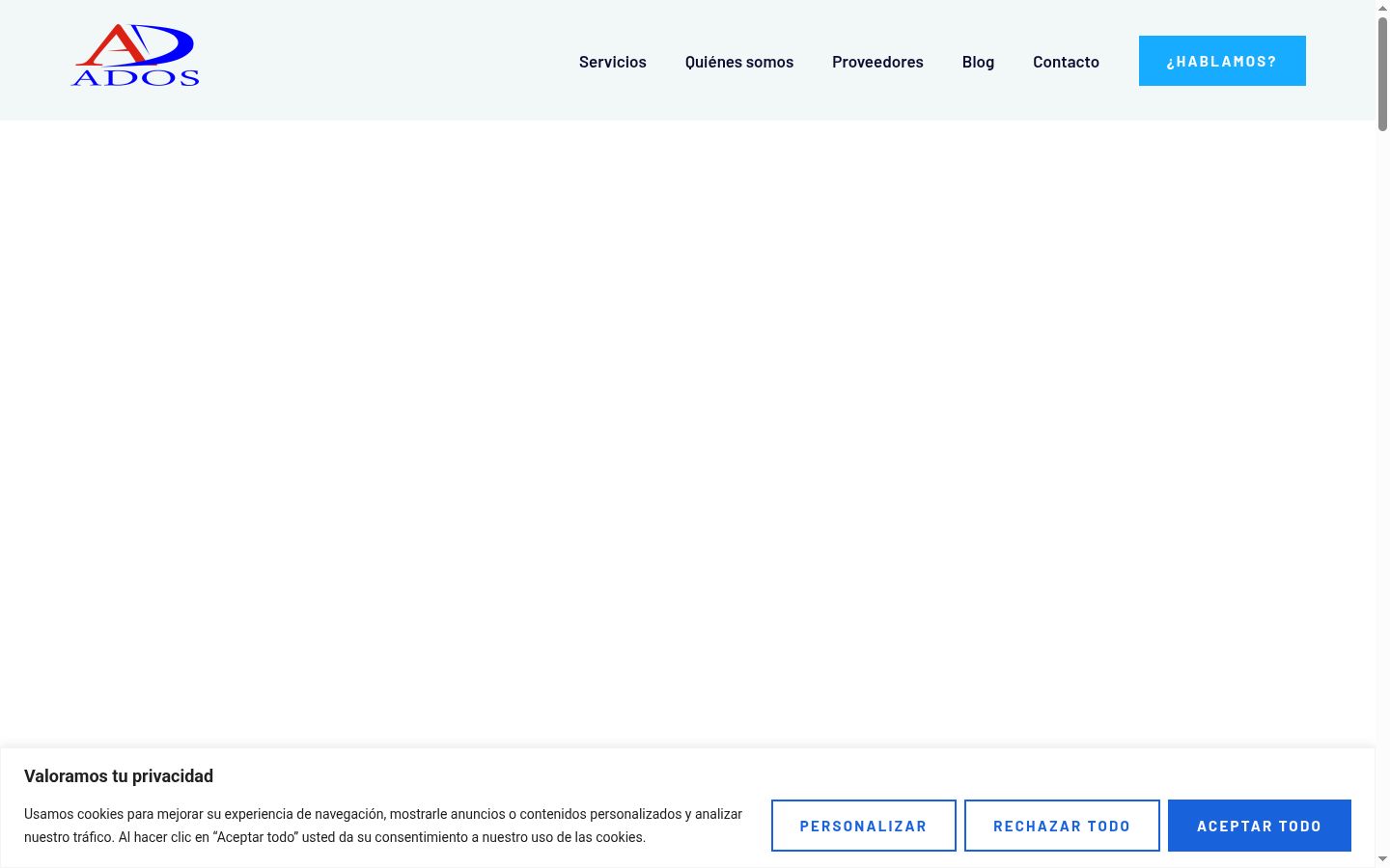 Screenshot del banner di consenso mostrato prima di qualsiasi interazione
