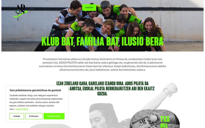 Screenshot ta' adospilota.eus
