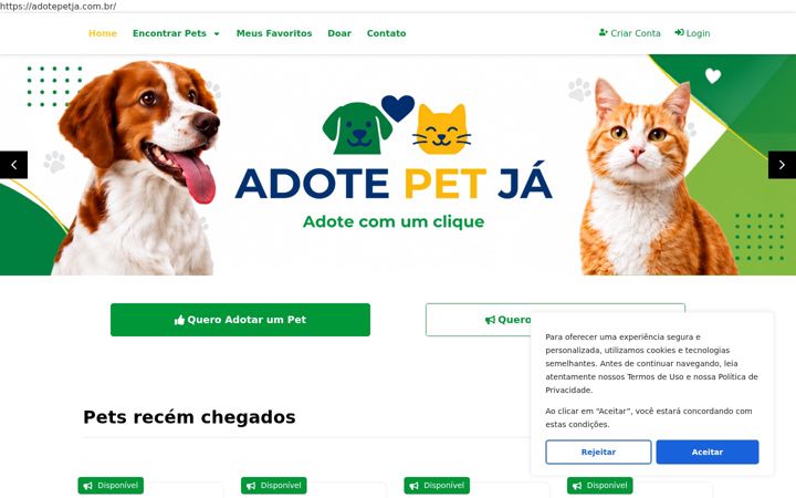 Skjámynd af adotepetja.com.br
