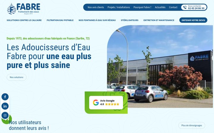 Екранна снимка на adoucisseur-fabre.fr