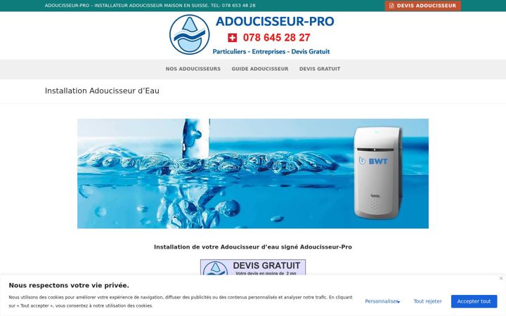 Screenshot of adoucisseurpro.ch