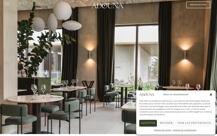 Screenshot of adounarestaurant.com