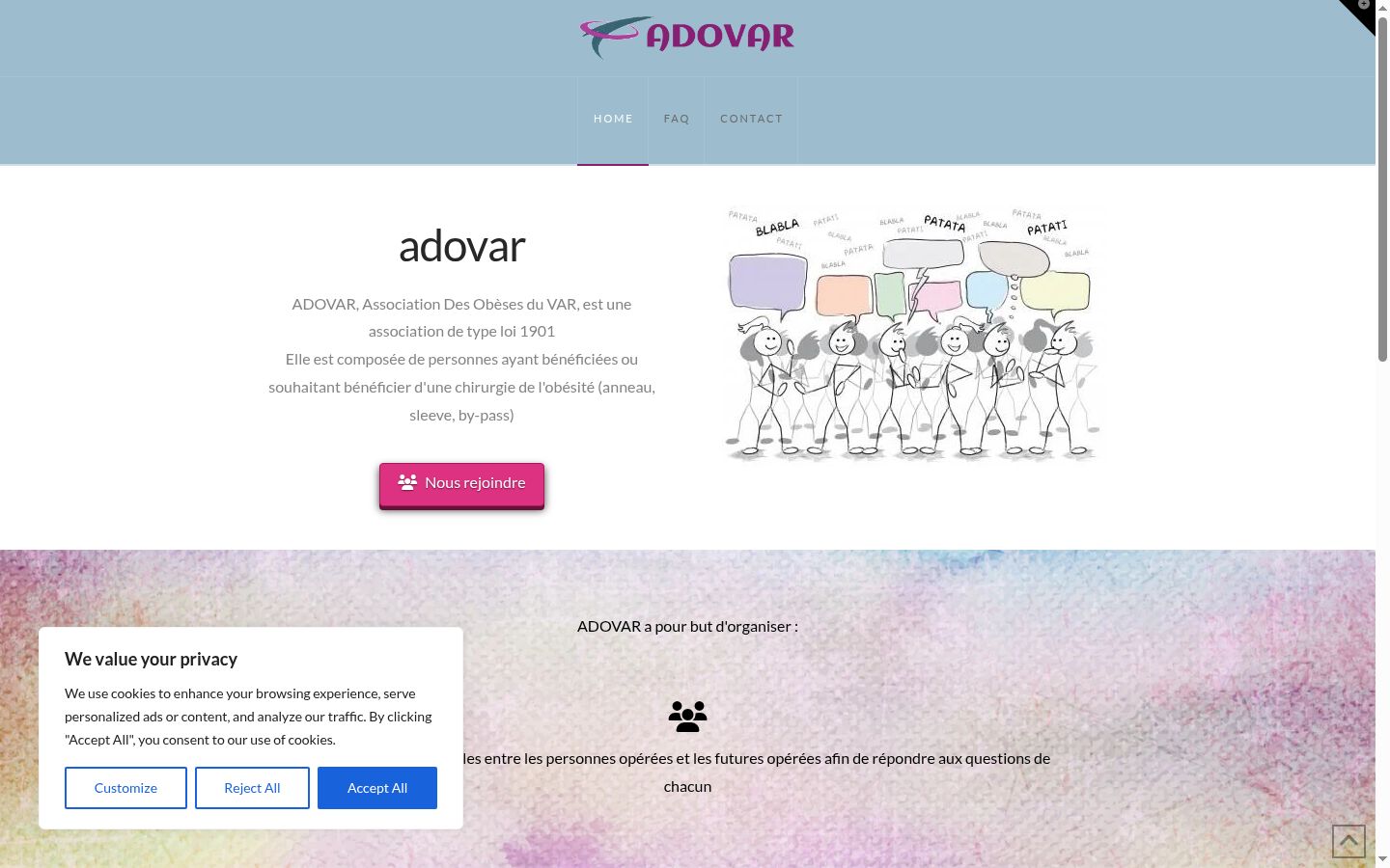 Sutikimo reklamjuostės, rodytos prieš bet kokią sąveiką, ekrano kopija