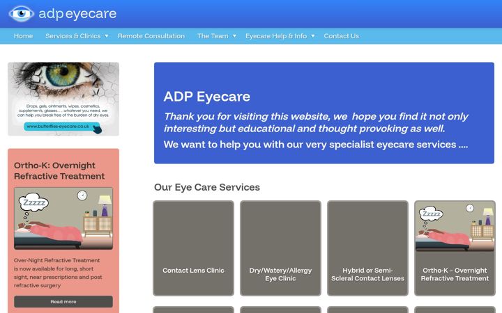 Screenshot of adp-eyecare.co.uk