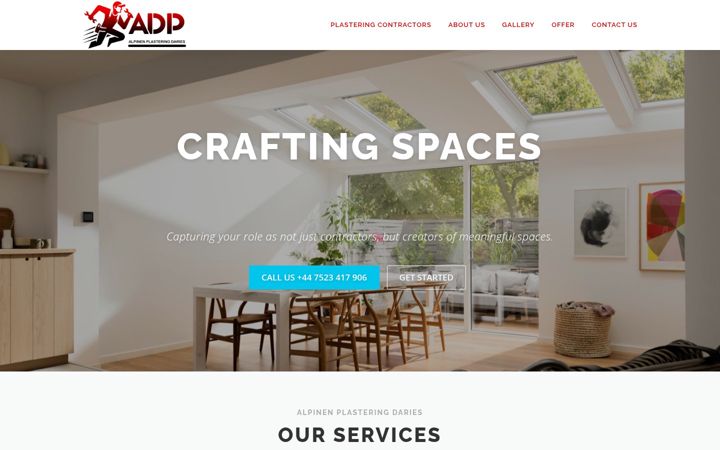 Screenshot of adp-plastering.co.uk