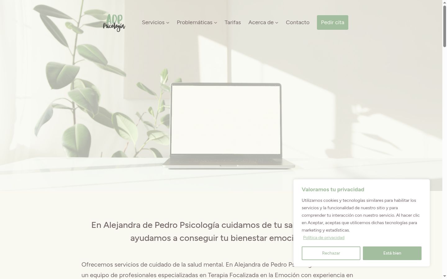 Screenshot of the consent banner shown before any interaction
