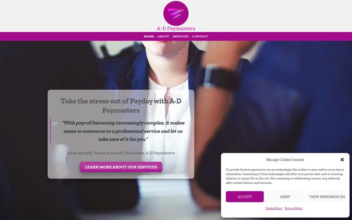 Zrzut ekranu adpaymasters.ie