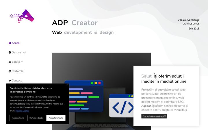 Screenshot του adpcreator.com