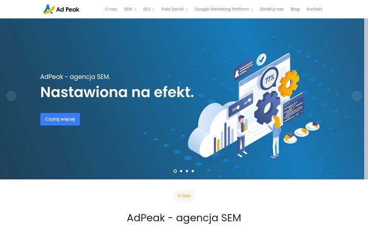 Screenshot van adpeak.pl