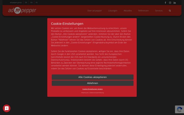 Screenshot του adpepper.com
