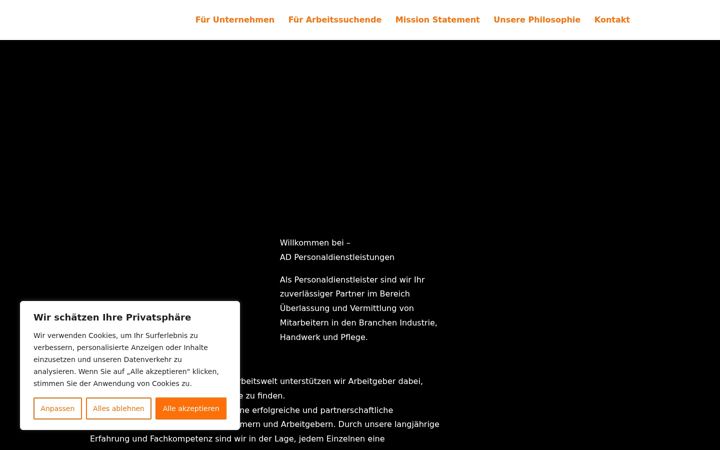 Screenshot of adpersonaldienstleistungen.de