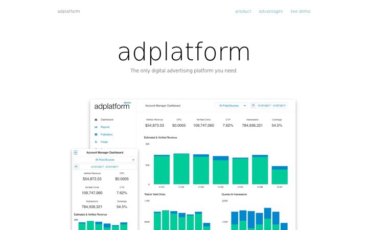 Ekraanipilt saidist adplatform.io