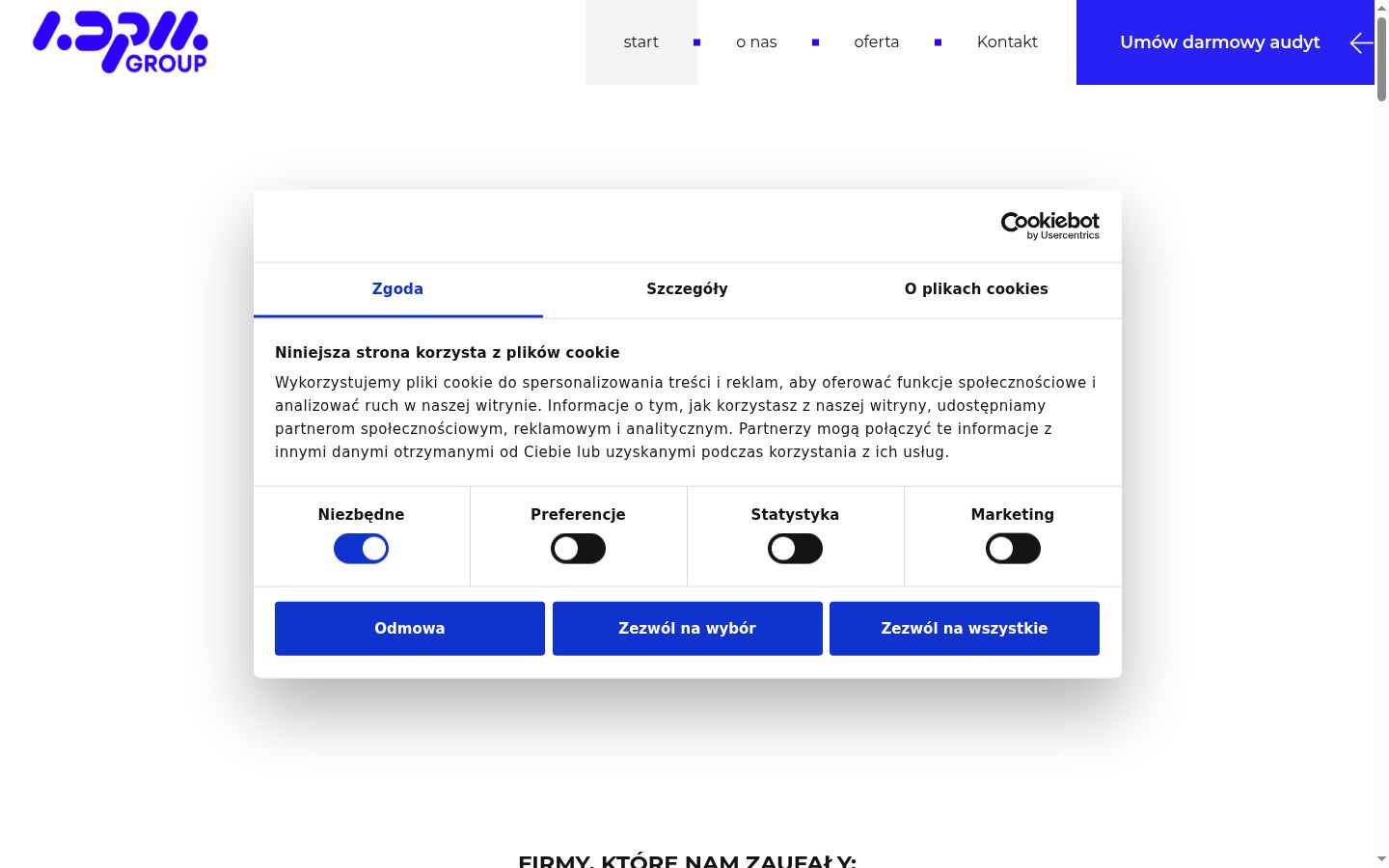 Screenshot του banner συγκατάθεσης που εμφανίστηκε πριν από οποιαδήποτε αλληλεπίδραση