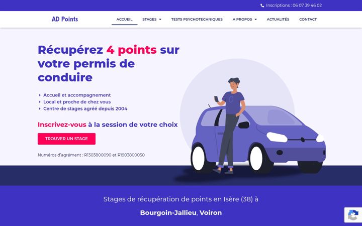 Captură de ecran a adpoints.fr