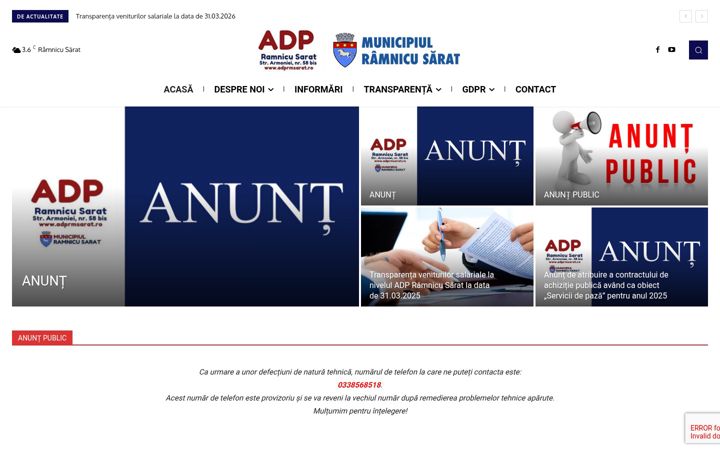 Skärmbild av adprmsarat.ro