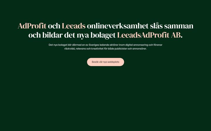 Screenshot of adprofit.se