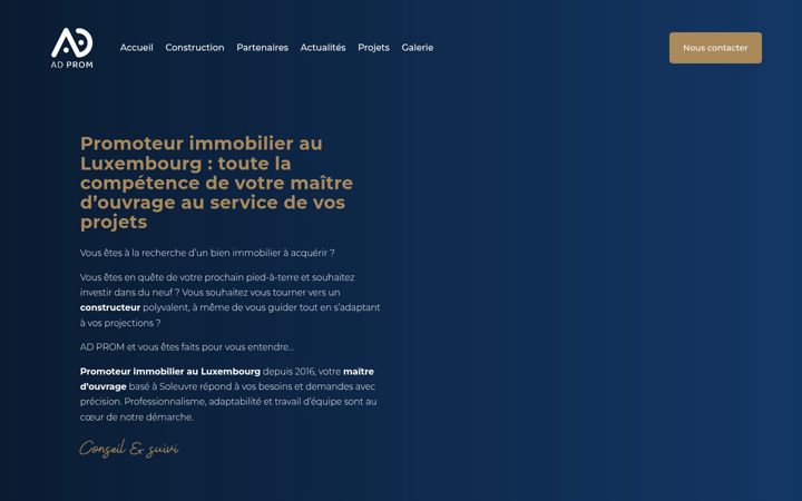 Screenshot di adprom.lu