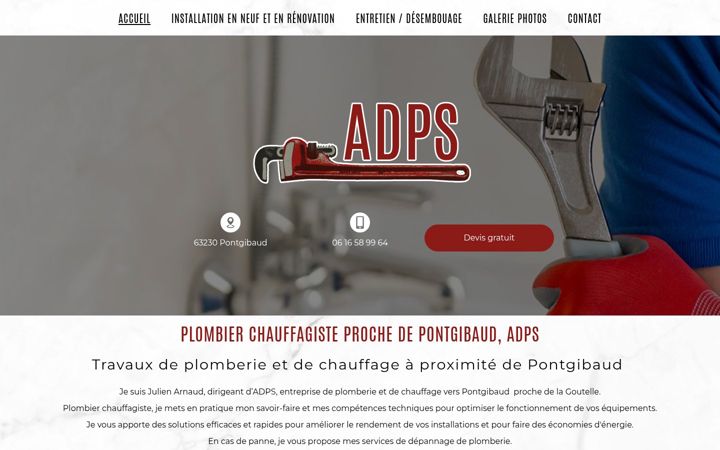 Screenshot of adps-plomberie-depannage.fr