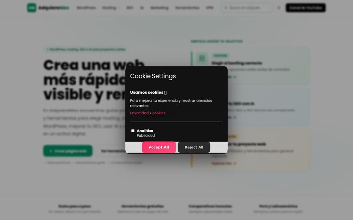 Snimka zaslona za adquieremas.com