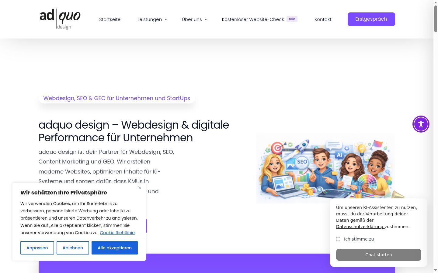 Screenshot of the consent banner shown before any interaction