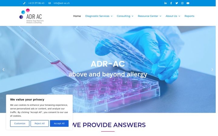 Screenshot of adr-ac.ch