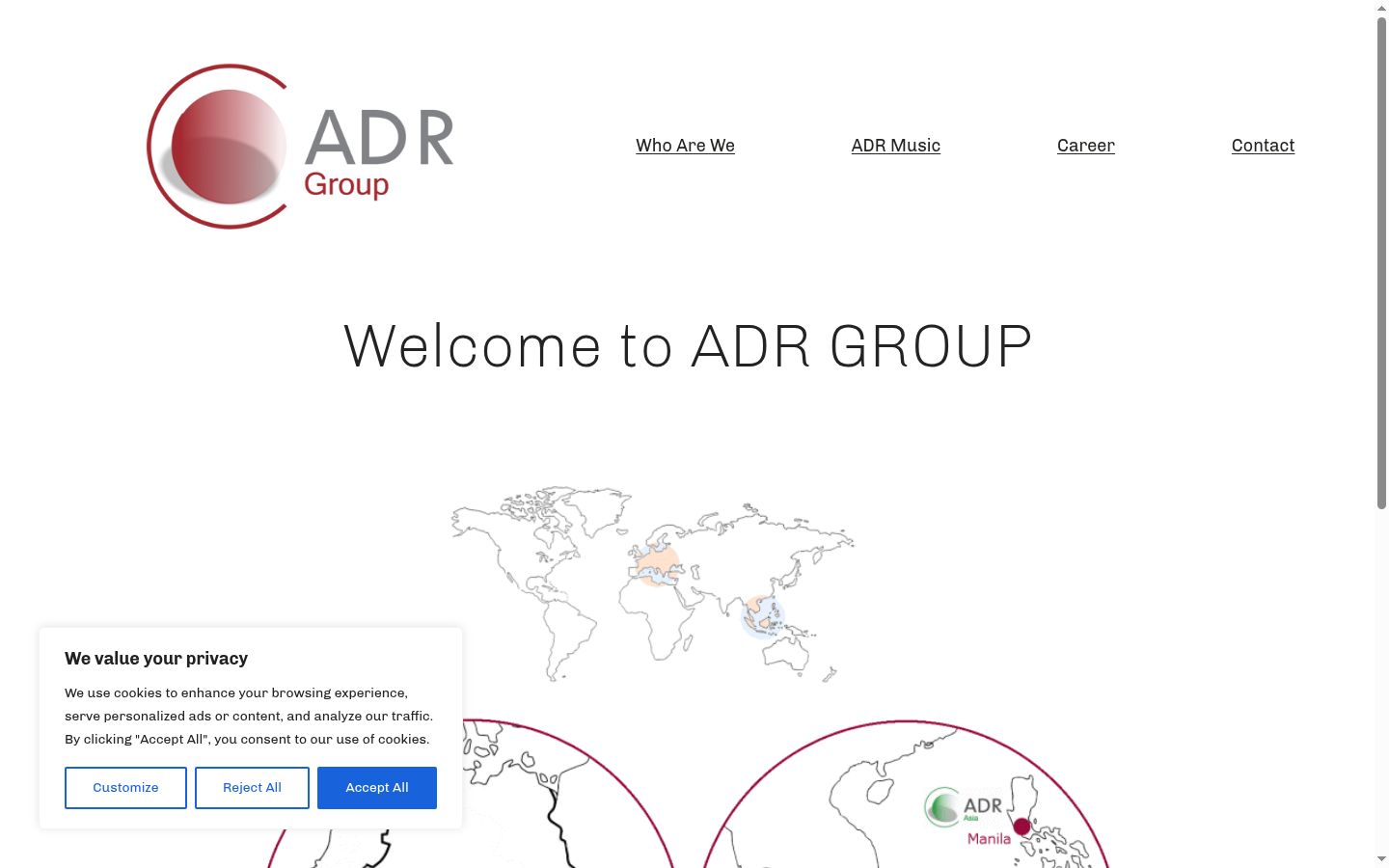 Screenshot of the consent banner shown before any interaction
