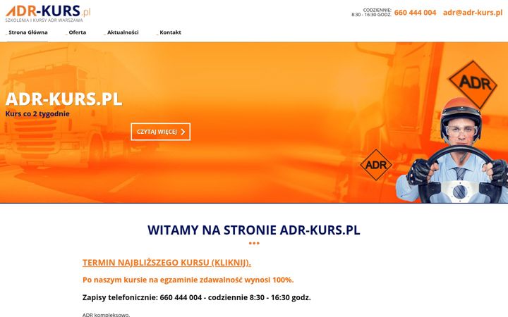 Screenshot of adr-kurs.pl