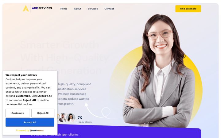 Captura de pantalla de adr-services.com