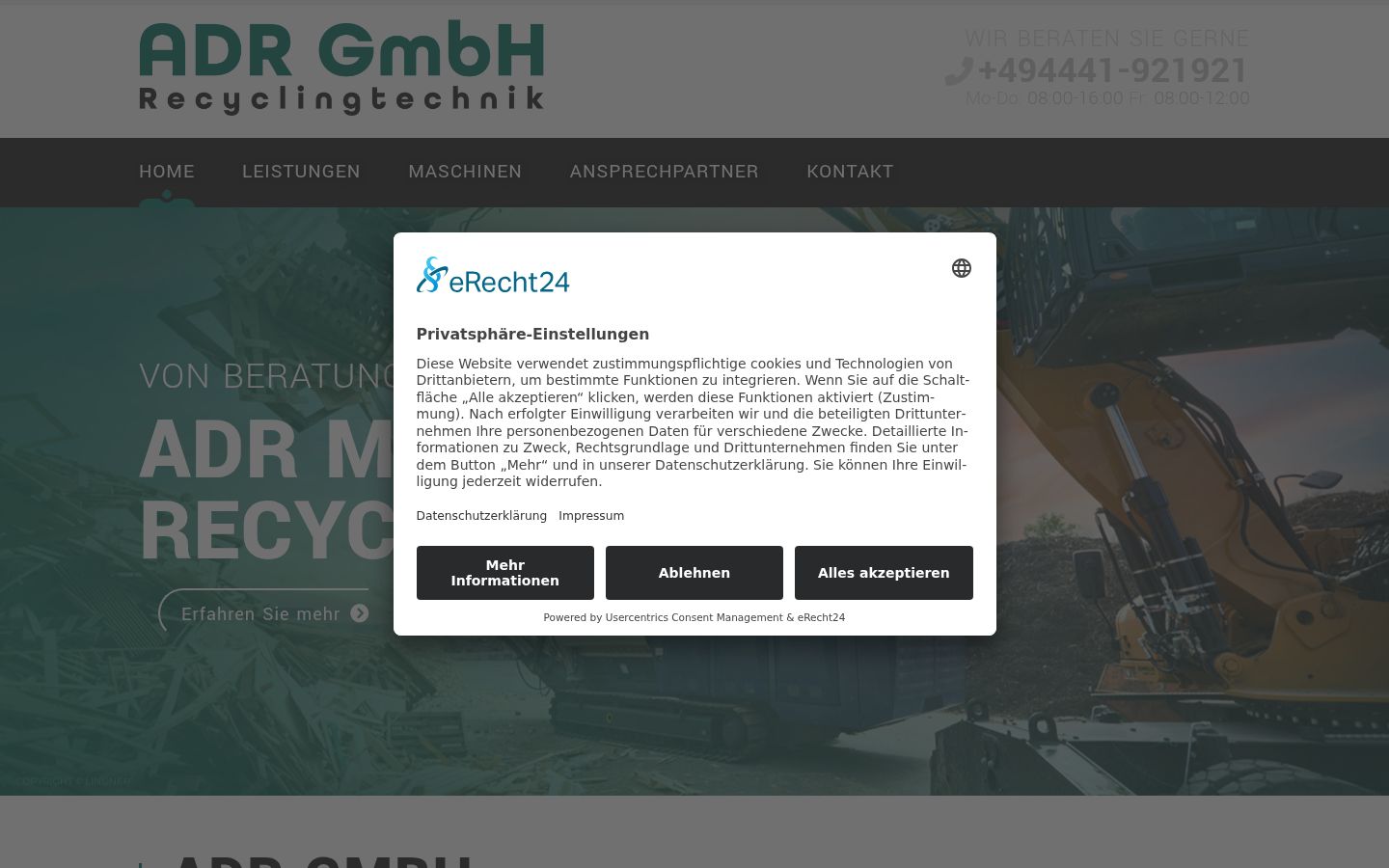 Captura de ecrã do banner de consentimento apresentado antes de qualquer interação