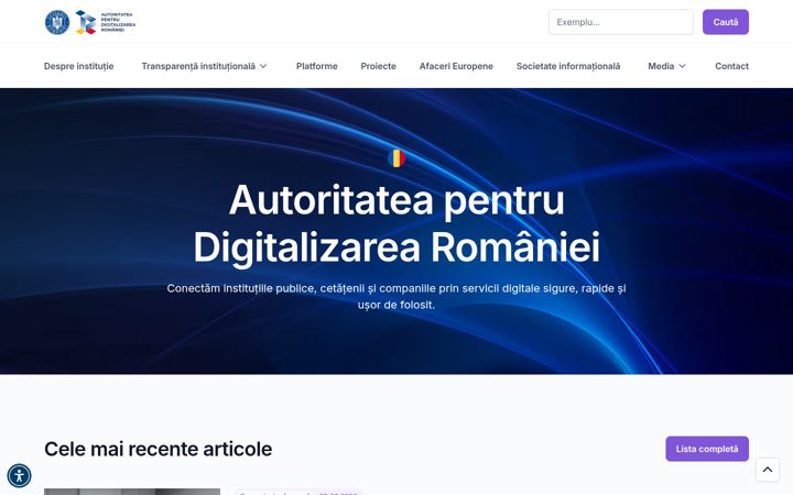 Captura de pantalla de adr.gov.ro