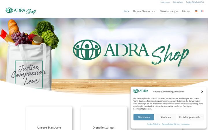 Screenshot of adra-shop.ch