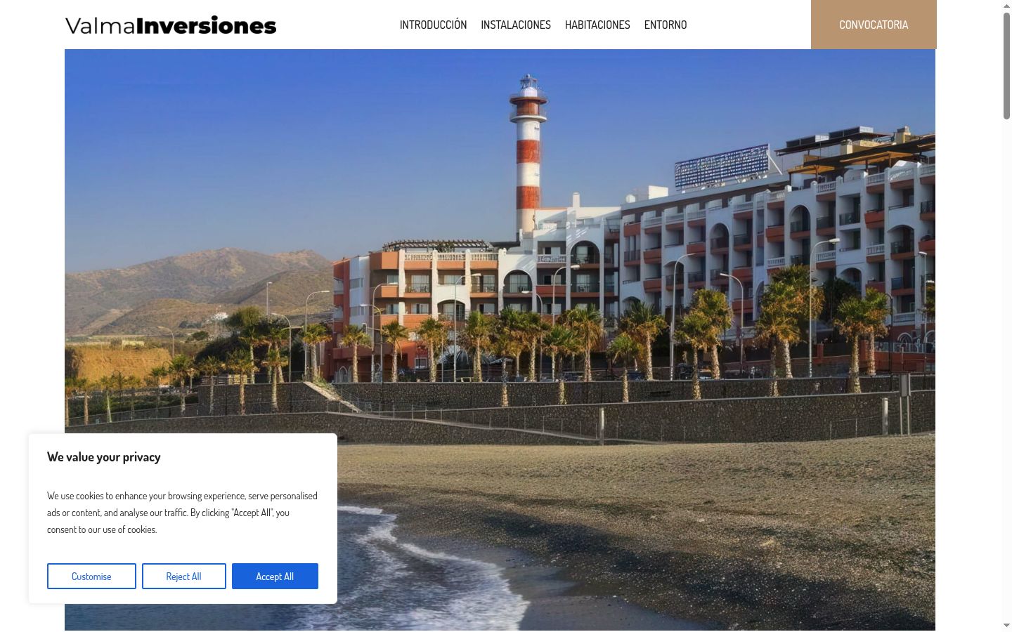 Screenshot of the consent banner shown before any interaction